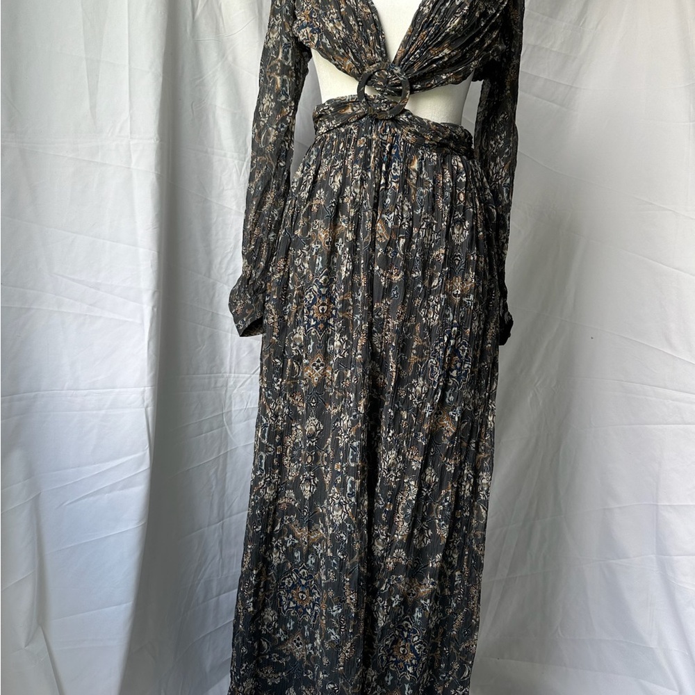 V neck Floral print maxi dress